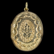 Antique Victorian Forget Me Not Locket Gold Gilt Circa 1890