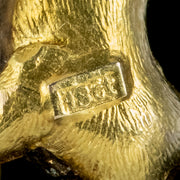Antique Victorian French Cat Brooch Gemstone Collars 18ct Gold Circa 1900 hallmark
