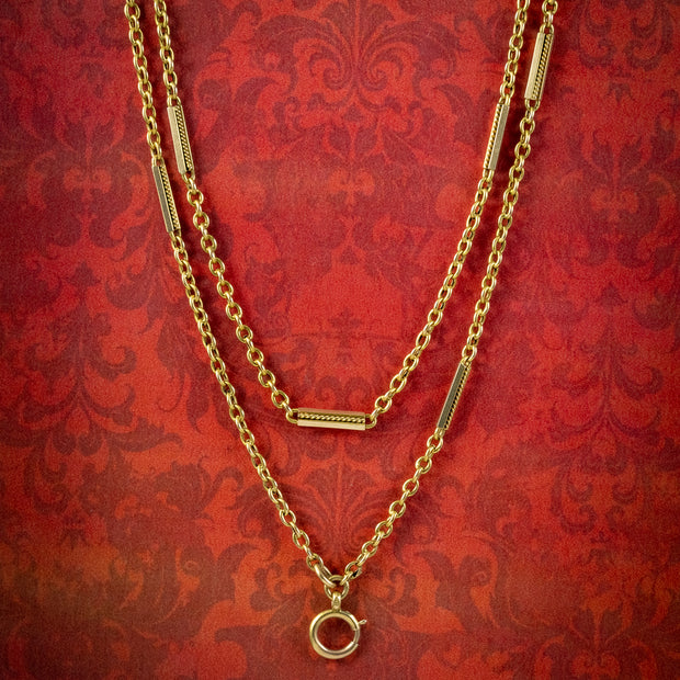 Antique Victorian French Guard Chain 15ct Gold Circa 1900