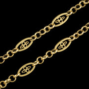 Antique Victorian French Guard Chain Necklace 18ct Gold Circa 1900
