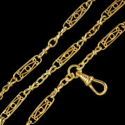 Antique Victorian French Guard Chain Silver 18ct Gold Gilt Circa 1900