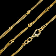 Antique Victorian French Long Chain Silver 18ct Gold Gilt