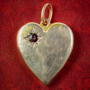 Antique Victorian Garnet Heart Pendant 15ct Gold 