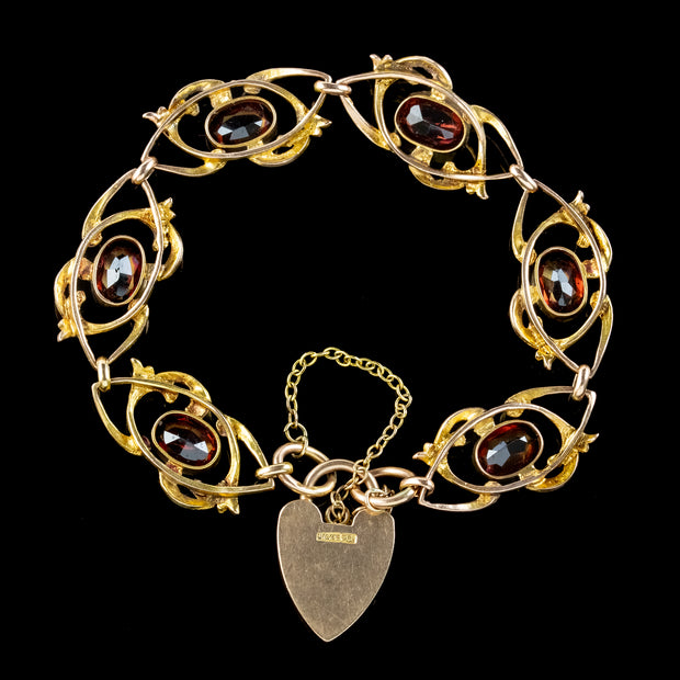 14KY Vintage Rhodolite Garnet(10.5) Leaf Bracelet | Replacements, Ltd.