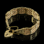 Antique Victorian Gate Bracelet 9ct Gold Circa 1900