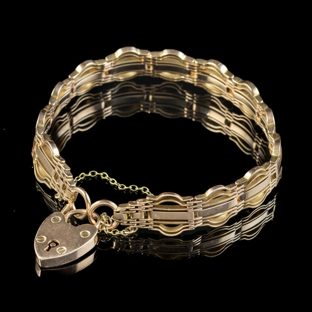 Antique Victorian Gate Bracelet 9ct Gold 