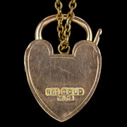 Antique Victorian Gate Bracelet 9ct Gold Heart Padlock