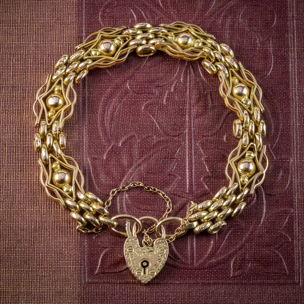Antique Victorian Gate Bracelet 9ct Gold