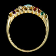 Antique Victorian Gemstone Adore Ring Circa 1860