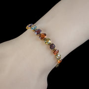 Antique Victorian Gemstone Bracelet 15ct Gold 