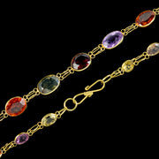 Antique Victorian Gemstone Necklace 14ct Gold Circa 1900