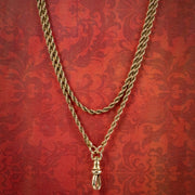 Antique Victorian Guard Chain 15ct Gold 