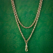 Antique Victorian Guard Chain Necklace 9ct Gold Circa 1900