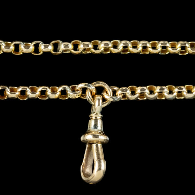 Antique Victorian Guard Chain Necklace 9ct Gold