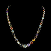 Antique Victorian Harlequin Gemstone Necklace 