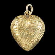Antique Victorian Heart Charm Pendant 15ct Gold With Locket