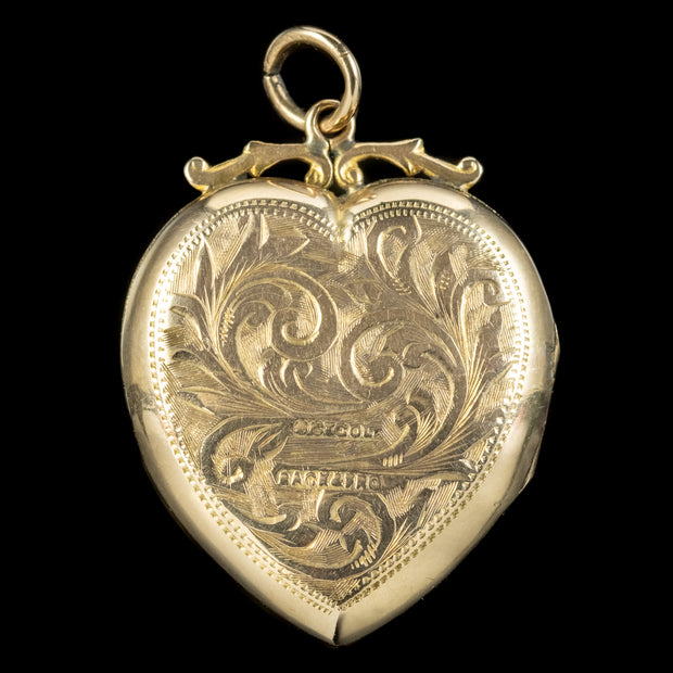 ANTIQUE VICTORIAN HEART LOCKET 9CT GOLD BACK AND FRONT back