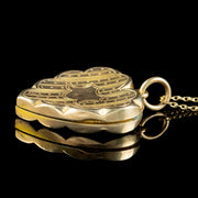 Antique Victorian Heart Locket Necklace 9ct Gold Circa 1900 side