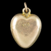 Antique Victorian Iolite Heart Pendant 9ct Gold 