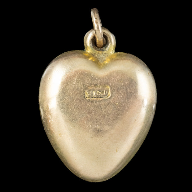 Antique Victorian Iolite Heart Pendant 9ct Gold 
