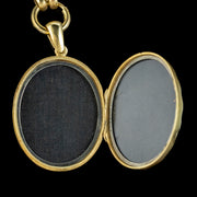 Antique Victorian Ivy Locket Collar Necklace Silver 18ct Gold Gilt Circa 1880