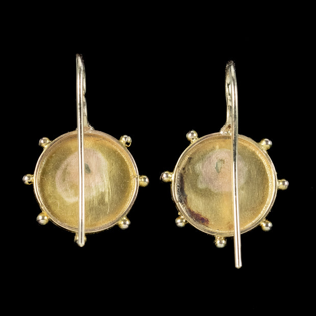 Antique Victorian Laurel Earrings 18ct Gold With Box