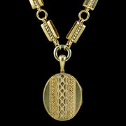 Antique Victorian Locket Collar Necklace Silver 18ct Gold Gilt Circa 1880