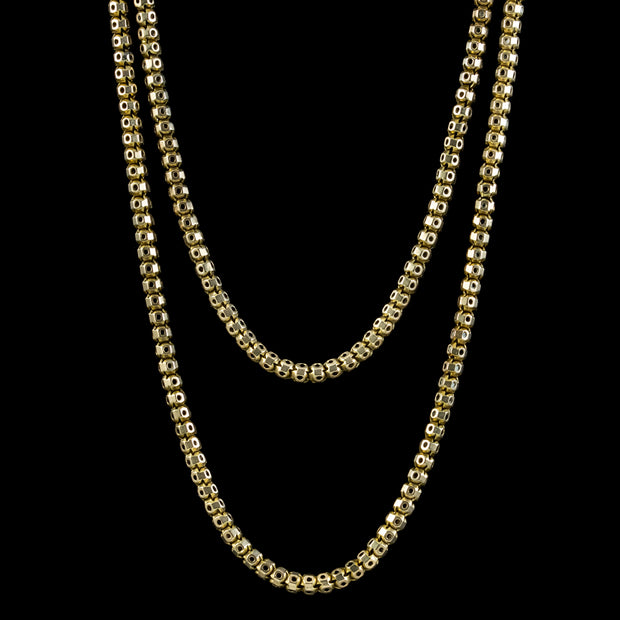 Antique Victorian Long Snake Chain 9ct Gold