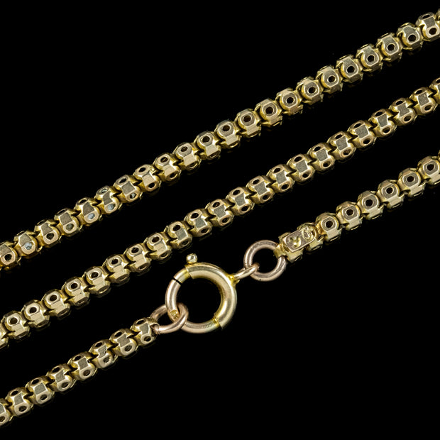 Antique Victorian Long Snake Chain 9ct Gold