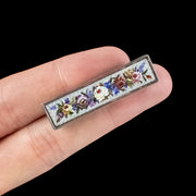Antique Victorian Micro Mosaic Floral Brooch