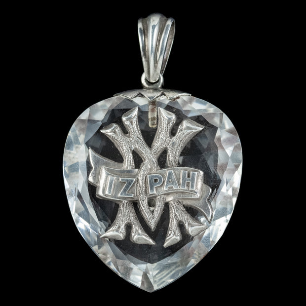 Antique Victorian Mizpah Crystal Pendant Circa 1890