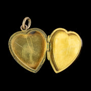 Antique Victorian Mizpah Heart Locket 9ct Gold