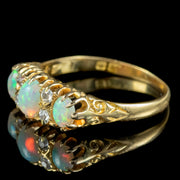 Antique Victorian Opal Diamond Ring 1ct Of Opal
