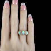 Antique Victorian Opal Diamond Ring 4ct Of Opal Circa 1900