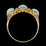 Antique Victorian Opal Diamond Ring 4ct Of Opal Circa 1900