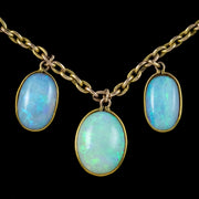 Antique Victorian Opal Necklace 9ct Gold With Box