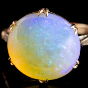 Antique Victorian Opal Ring Natural 8ct Cabochon Opal Circa 1900