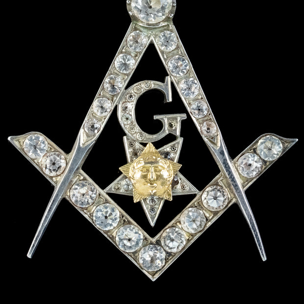 Antique Victorian Paste Freemasons Pendant Silver Circa 1860