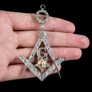 Antique Victorian Paste Freemasons Pendant Silver Circa 1860
