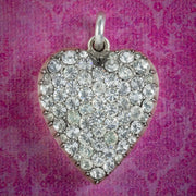 Antique Victorian Paste Heart Pendant Silver Circa 1890 cover