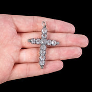 Antique Victorian Paste Silver Cross Pendant