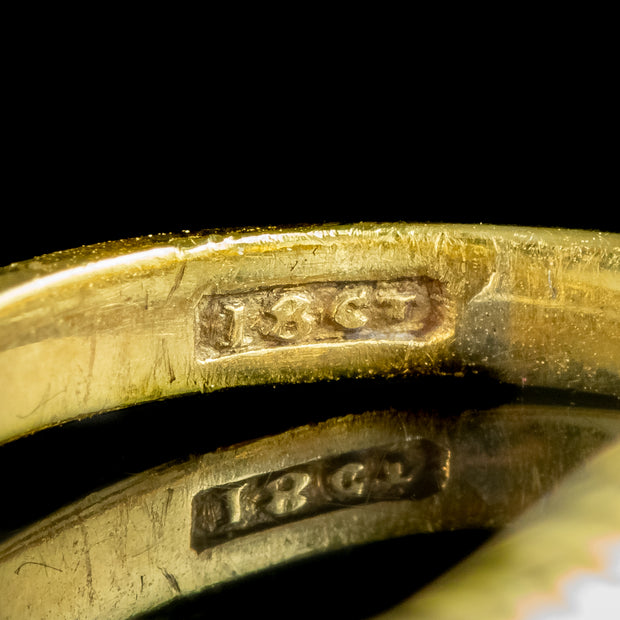 Antique Victorian Pearl Ruby Snake Ring 