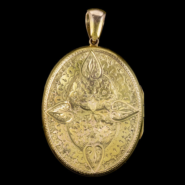 Antique Victorian Pearl Star Locket 15ct Gold Circa 1890