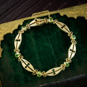 Antique Victorian Peridot Bracelet 9ct Gold 