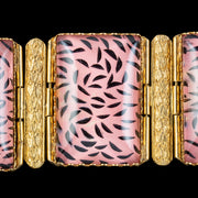 Antique Victorian Pink Glass Cuff Bracelet