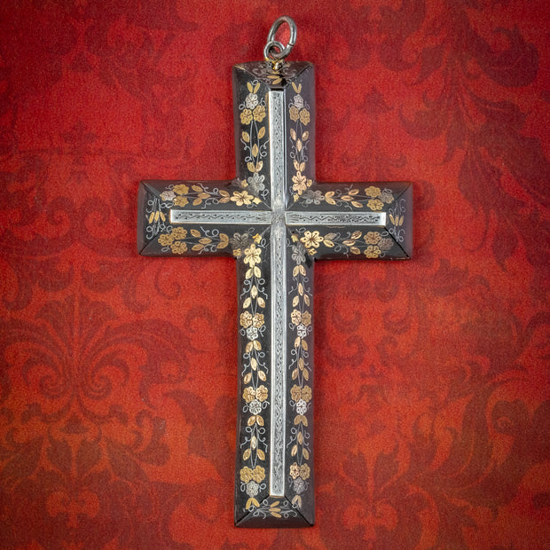 Antique Victorian Pique Cross Pendant