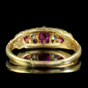 Antique Victorian Ruby Diamond Ring 0.45ct Of Ruby