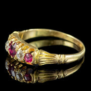 Antique Victorian Ruby Diamond Ring 0.45ct Of Ruby