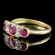 Antique Victorian Ruby Diamond Ring 0.85ct Ruby