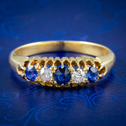 Antique Victorian Sapphire Diamond Gypsy Ring 